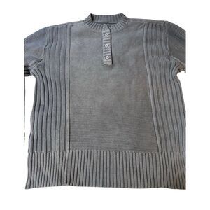 Weekendz off Men Long sleeve knit henley gray pullover sweater L